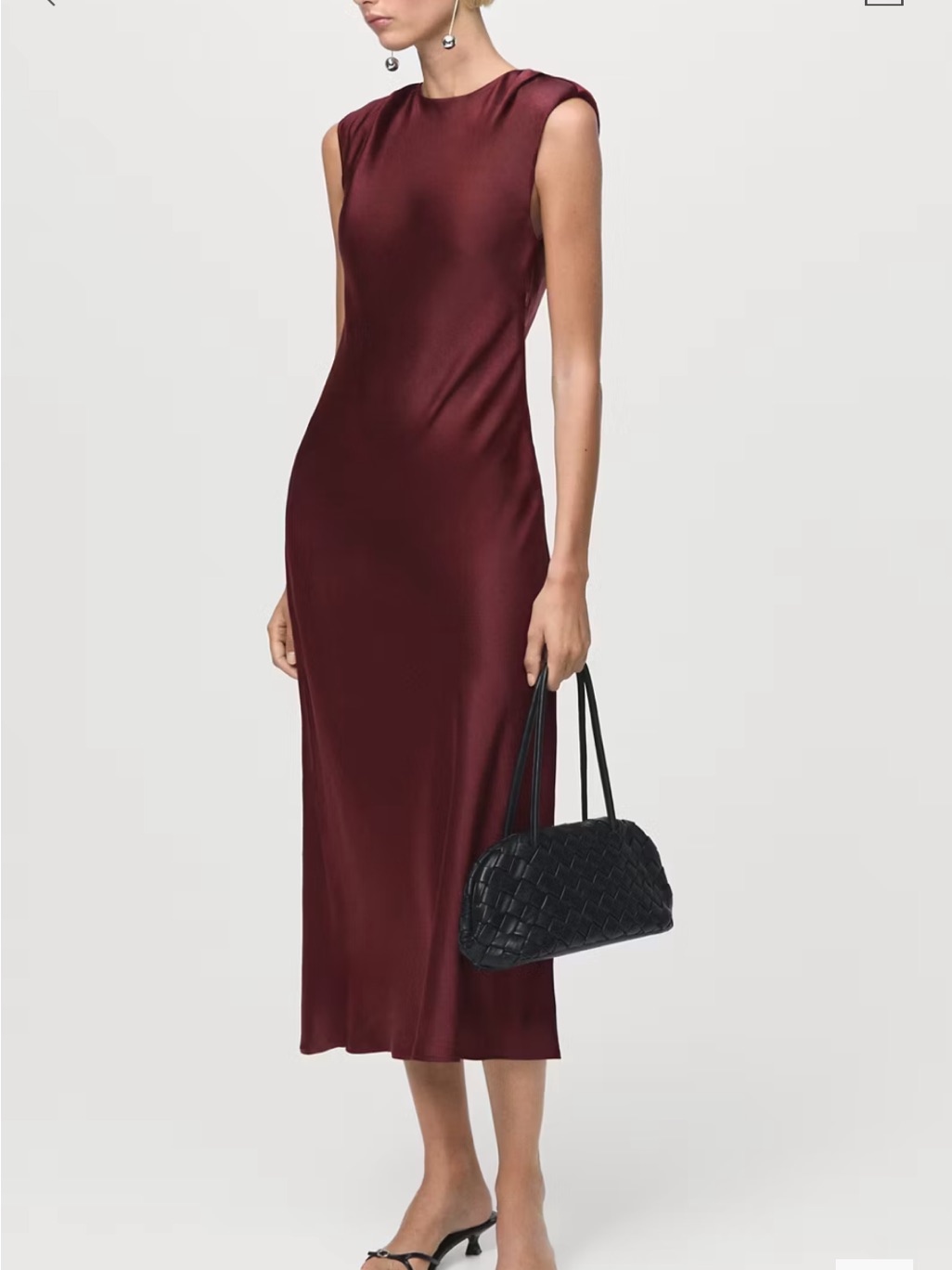Mango Sleeveless Maxi Dress In Maroon